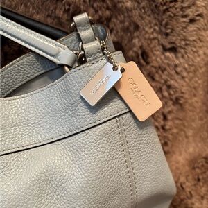 Coach small Lexi baby blue Pebbled Leather Shoulder BagD1879-F28992